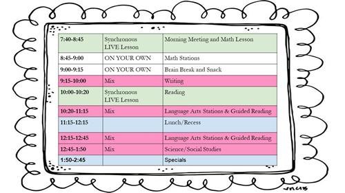First Grade Schedule 